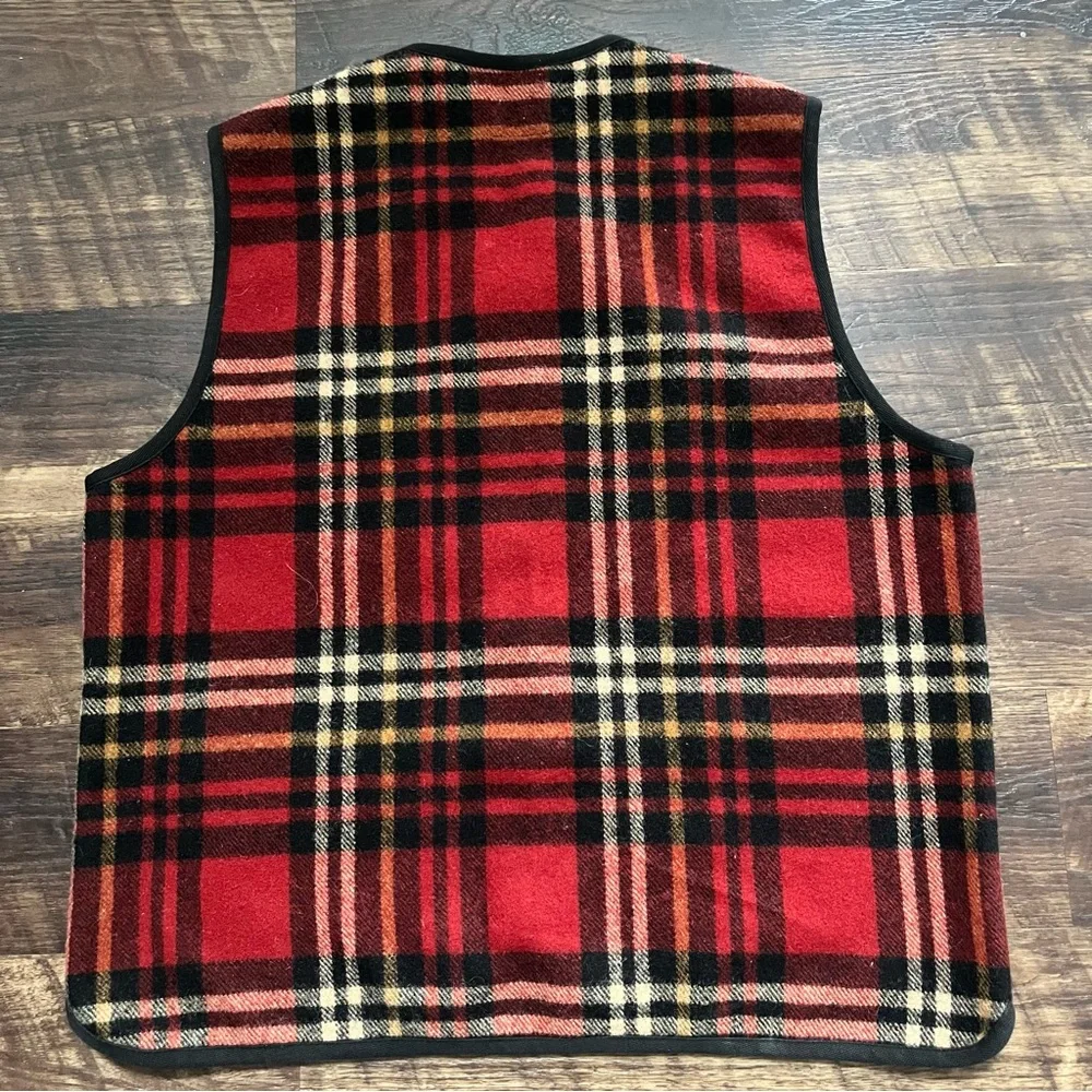 J. Crew oarsman wool blend red plaid pockets outdoor vest gorpcore large tall